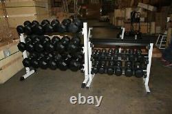 Ader 7 Pairs Rubber Dumbbell Set withRACK (2-35lb, 234lb) Plus FREE Rubber Mat