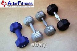 Ader Hex Cast Iron Grey Dumbbell (3/5/8/10/12/15/20/25lb) Set With Vertical Rack