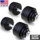 Adjustable Cast Iron Dumbbell Sets 105lbs Weights Set Home Gym Strength Training