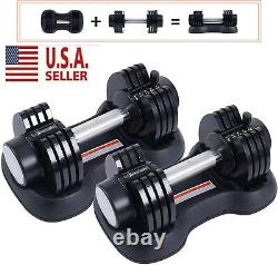 Adjustable Dumbbell 0525 Fitness Strength Training Workout Select 25 lbs (Pair)