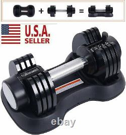 Adjustable Dumbbell 0525 Fitness Strength Training Workout Single Select 25 lbs