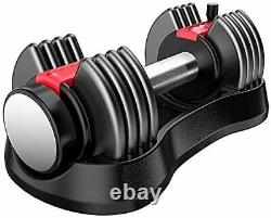 Adjustable Dumbbell 5 to 25 lb Single Black Or Red Similar to Bowflex SelectTech