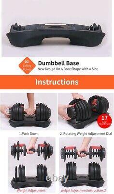 Adjustable Dumbbell Weight Select 552 lbs Fitness Workout Gym Dumbbells (Single)