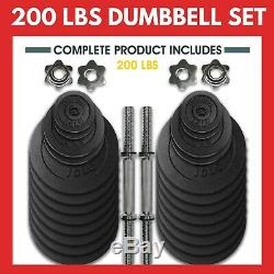 Adjustable Dumbbell Weight Set Cast Iron 200lb BEST DEAL