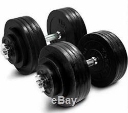 Adjustable Dumbbell Weight Set Cast Iron 200lb Workout