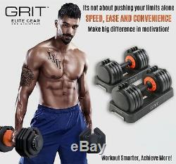 Adjustable Dumbbell (single) 11 to 55 Lbs Fast Adjusting Dial Weights