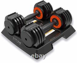 Adjustable Dumbbells Set 2.5-12.5 Lbs Fast Adjusting Dial Weights (Pair)