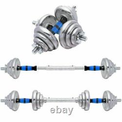 Adjustable Weight Cast Iron Dumbbell Barbell Kit Home Workout Tool 44 LB
