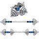 Adjustable Weight Cast Iron Dumbbell Barbell Kit Home Workout Tool 44 Lb