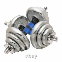 Adjustable Weight Cast Iron Dumbbell Barbell Kit Home Workout Tool 44 LB