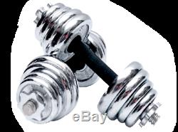 Adjustable Weight To 110lbs Cast Iron Dumbbell Barbell Set Home Gym Work Out