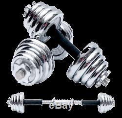 Adjustable Weight To 110lbs Cast Iron Dumbbell Barbell Set Home Gym Work Out