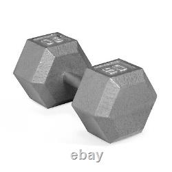 Adult Barbell 60lb-90lb Cast Iron Hex Dumbbell Gym Workout Home Training, Single