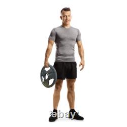 Amber Tri-Grip Weight Plates Durable Cast Iron for Strength Training, Pack of 2