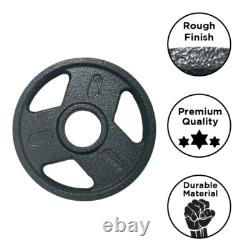 Amber Tri-Grip Weight Plates Durable Cast Iron for Strength Training, Pack of 2
