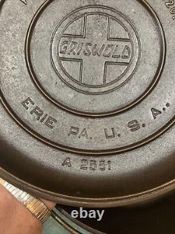 Antiq. Griswold #8 Tite-Top Cast Iron Dutch Oven 1278/Lid A2551 Cleaned/Seasoned