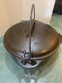 Antiq. Griswold #8 Tite-Top Cast Iron Dutch Oven 1278/Lid A2551 Cleaned/Seasoned