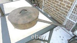 Antique 12 1/2 Gated Cast Iron Chuck Wagon Skillet, Fryer, 20 Lb