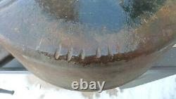 Antique 12 1/2 Gated Cast Iron Chuck Wagon Skillet, Fryer, 20 Lb