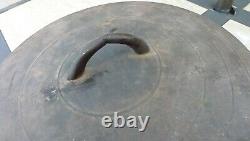 Antique 12 1/2 Gated Cast Iron Chuck Wagon Skillet, Fryer, 20 Lb