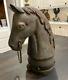 Antique 12 In Cast Iron Decorative Iron Horse Head Hitching Post Top 14 Lbs