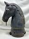 Antique 13 In Cast Iron Decorative Horse Head Hitching Post Topper 16 Lbs Lot A