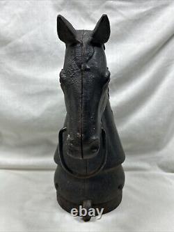 Antique 13 in Cast Iron Decorative Horse Head Hitching Post Topper 16 lbs Lot A