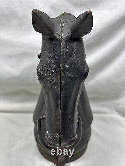 Antique 13 in Cast Iron Decorative Horse Head Hitching Post Topper 16 lbs Lot A