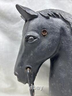 Antique 13 in Cast Iron Decorative Horse Head Hitching Post Topper 16 lbs Lot B