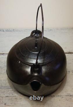 Antique 1800's Large Cast Iron Tea Kettle 10+lb. Bail Handle Gate Mark No Holes