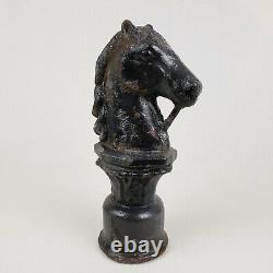 Antique 1800s Early Cast Iron Horse Head Hitching Post Rare Style 25 lbs 14 in