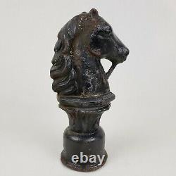 Antique 1800s Early Cast Iron Horse Head Hitching Post Rare Style 25 lbs 14 in