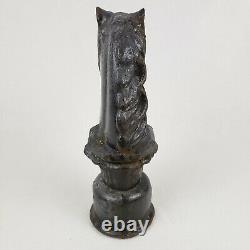 Antique 1800s Early Cast Iron Horse Head Hitching Post Rare Style 25 lbs 14 in