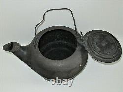 Antique 1870 #7 Cast Iron Kettle P & B Mfg. Nashville Primitive Cabin Farm Decor