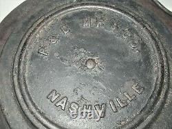 Antique 1870 #7 Cast Iron Kettle P & B Mfg. Nashville Primitive Cabin Farm Decor