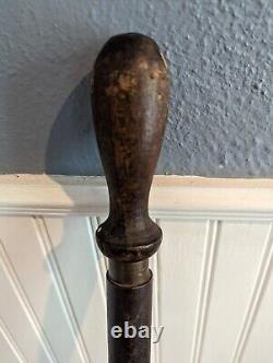 Antique 23 Cast Iron Pestle Wood Handle Marble Head Pharmacy Apothecary 4.5 lbs