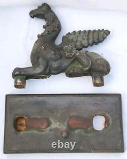 Antique 27.5 Lb 15 Cast Iron Bronze Architectural Griffin Building Topper Decor