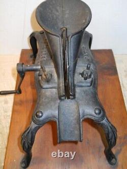 Antique 4 Leg Cast Iron Cherry Stoner Pitter Wooden Base Pat May 15 1866 Works