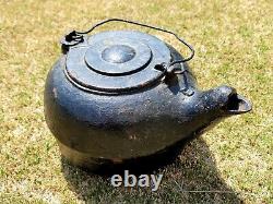 Antique 8lb Black Cast Iron Kettle