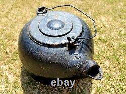 Antique 8lb Black Cast Iron Kettle