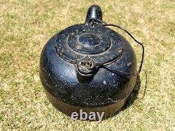 Antique 8lb Black Cast Iron Kettle