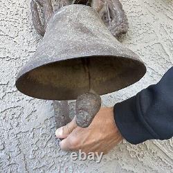 Antique Arizona Cast Iron Stable Bell 12.4lb Western Cowboy Horse Saguaro Cactus