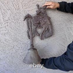 Antique Arizona Cast Iron Stable Bell 12.4lb Western Cowboy Horse Saguaro Cactus