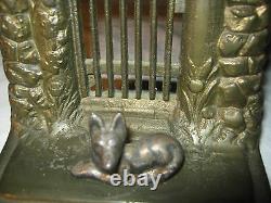 Antique Bradley & Hubbard Cast Iron Guard Dog Art Gate Fence Statue 6lb Bookends