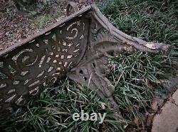 Antique Cast Iron BENCH, Fern & Blackberry, Fiske, NYC, 19th C, 150lb, 54w