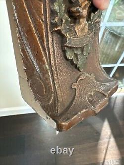 Antique Cast Iron BPOE Elks Lodge Antler Clock Single Bookend HEAVY! Over 6 LBS