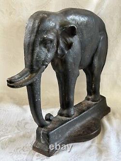 Antique Cast Iron Bradley Hubbard Elephant Statue Door Stop