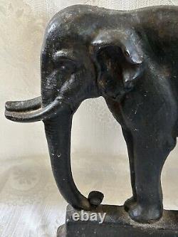 Antique Cast Iron Bradley Hubbard Elephant Statue Door Stop