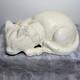 Antique Cast Iron Cat Door Stop Sleeping Cat 7 Lb 11.3oz White