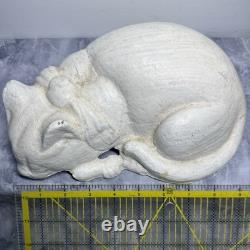 Antique Cast Iron Cat Door Stop Sleeping Cat 7 lb 11.3oz White